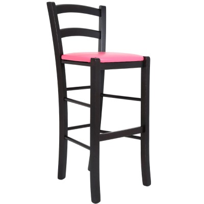Scaun Paesana bar - cadru wenge - imitatie piele roz - 21896 foto