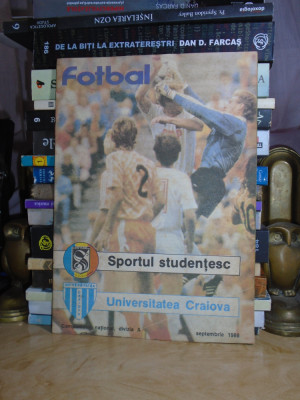 PROGRAM FOTBAL : SPORTUL STUDENTESC - UNIVERSITATEA CRAIOVA , SEPTEMBRIE , 1988 foto