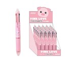 Pix erasable, multicolor, cu mecanism retractabil, 4 culori, cu design porcusor, iTotal