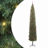 vidaXL Brad de Crăciun artificial Verde 270 cm PVC și oțel și plastic 3394978