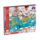 Puzzle 2 in 1 Turul lumii, 100 piese, HAPE