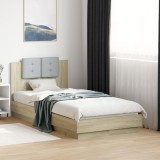 VidaXL Cadru de pat cu tăblie stejar sonoma 90x190 cm lemn prelucrat