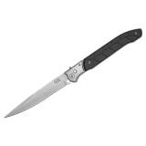 Cumpara ieftin Cutit Arc Pliabil 31cm Otel Inoxidabil Argintiu + Husa | Cutit Vanatoare, Camping, Autoaparare | Lama 14.5cm, Metal