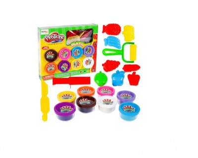 Kit plastilina 8 cutii si forme, Malplay 107298 foto