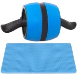 Aparat fitness tip roata pentru abdomene cu covor din spuma, albastru negru Household NewTrend