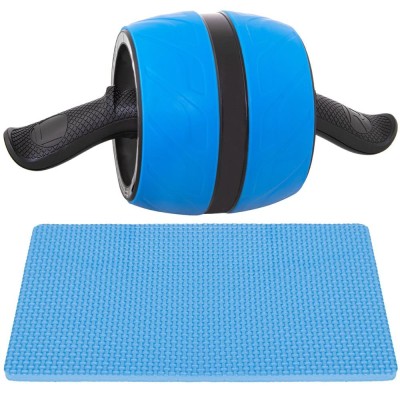 Aparat fitness tip roata pentru abdomene cu covor din spuma, albastru negru Household NewTrend foto