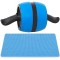 Aparat fitness tip roata pentru abdomene cu covor din spuma, albastru negru Household NewTrend