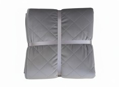 Cuvertura de pat velour matlasata reversibila SomnArt 220x240 cm gri