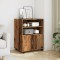 Gossi dulap cu roti, lemn vechi, 60x48x81 cm, lemn prelucrat
