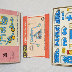 Jucarie veche de colectie Joc de constructie cu broșura de asamblare JAVA 1970