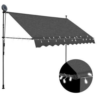 vidaXL Copertină retractabilă manual cu LED, antracit, 250 cm 145865 foto