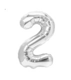 Balon folie cifra argintiu 85 cmideal pentru aniversare-Tip Cifra 2