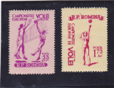 ROMANIA 1955 LP 387 CAMPIONATELE EUROPENE DE VOLEI SERIE MNH