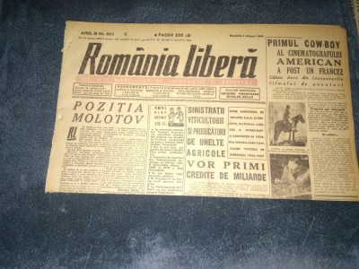 ZIAR ROMANIA LIBERA 3 AUGUST 1946 foto