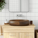 Lavoar de blat, maro, 59x40x15 cm, ceramica, oval GartenMobel Dekor, vidaXL