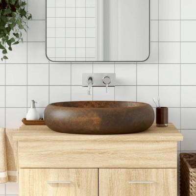Lavoar de blat, maro, 59x40x15 cm, ceramică, oval foto