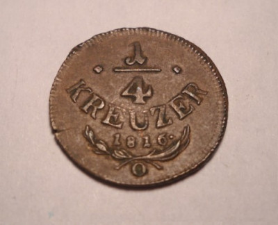 1/4 kreuzer 1816 O Piesa de Colectie foto