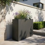 Ghiveci inalt Vaargel 82x90x30 cm din otel galvanizat, antracit