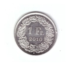 Moneda Elvetia 1 franc 2010, stare foarte buna, curata