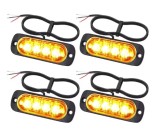 BZRSH Set 4 Lampi Avertizare LED Galbene Stroboscop 4x4W 12V 24V Auto Moto Utilaje