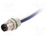 Conector M8, 4 pini, clasa etanseitate IP67, BULGIN - PXMBNI08RPM04AFL001