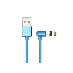 Cablu Magnetic IPhone Lightning Incarcare si Sincronizare - ApcGsm Albastru foto