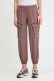 Under Armour pantaloni Unstoppable culoarea violet, fason cargo, high waist, 1386481