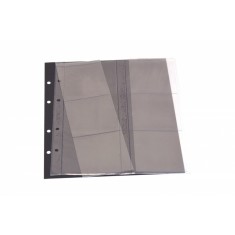 Set 2 folii pentru monede, Premium, cu 12 buzunare pentru monede de pana la 74 mm si foi de carton negru