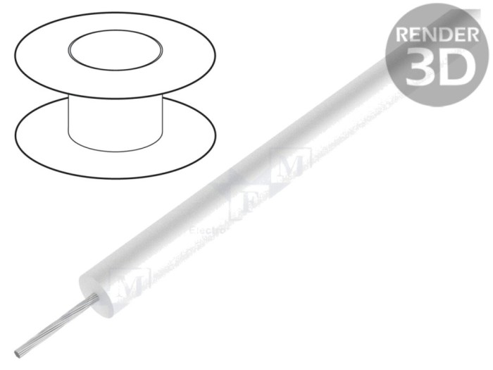 Cablu HookUp Wire silicon alb 30,5m