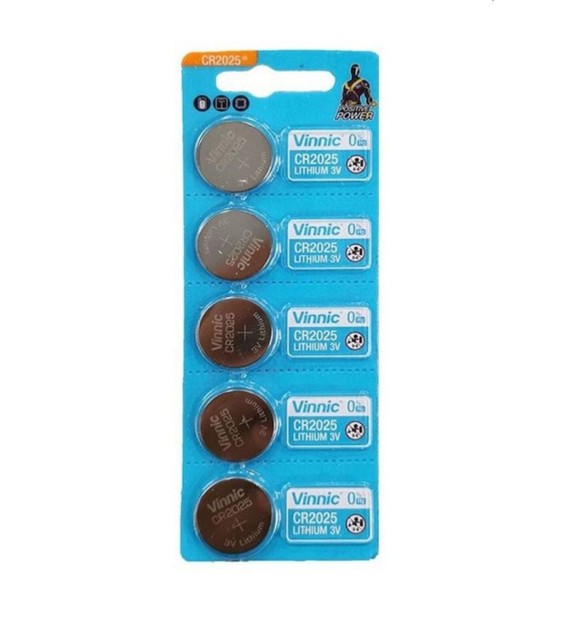 5x Vinnic CR2025 / DL2025 3V 160mAh baterie plata cu litiu-Conținutul pachetului 1x Blister