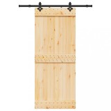 vidaXL Ușă glisantă cu set de feronerie 85x210 cm, lemn masiv de pin