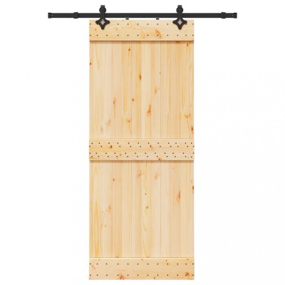 vidaXL Ușă glisantă cu set de feronerie 85x210 cm, lemn masiv de pin foto
