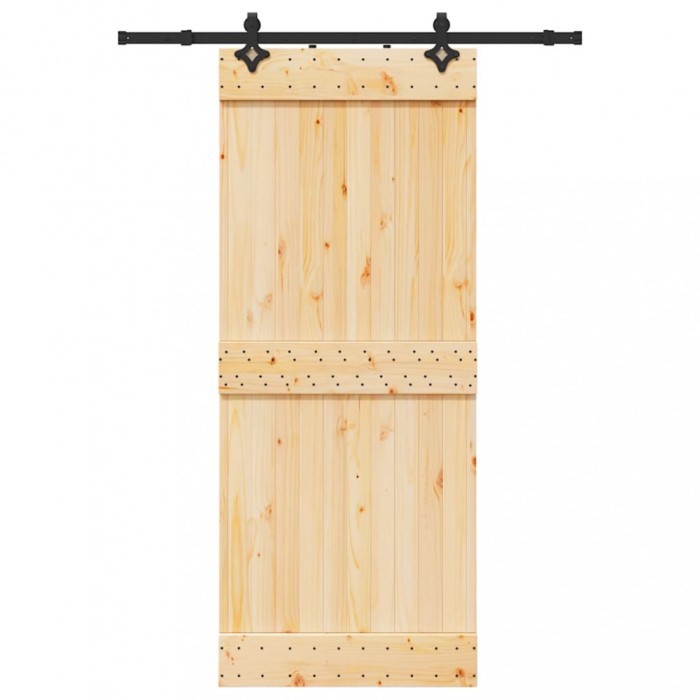 vidaXL Ușă glisantă cu set de feronerie 85x210 cm, lemn masiv de pin