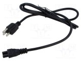 Cablu IEC C5 mamă NEMA 5-15 (B) 1,8m negru POS 3x18AWG