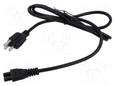 Cablu IEC C5 mamă NEMA 5-15 (B) 1,8m negru POS 3x18AWG