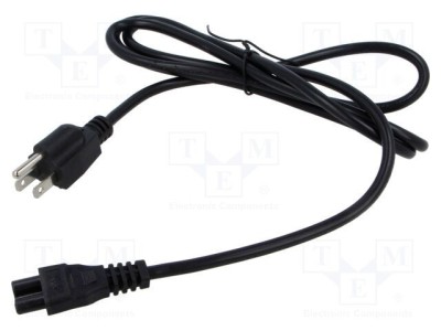 Cablu IEC C5 mamă NEMA 5-15 (B) 1,8m negru POS 3x18AWG foto