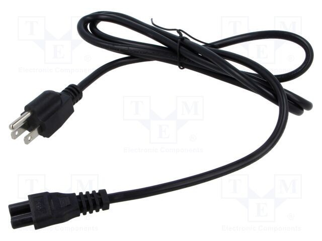 Cablu IEC C5 mamă NEMA 5-15 (B) 1,8m negru POS 3x18AWG