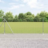 Cumpara ieftin Plasa de Sarma Sudata cu Baza din Beton 25 x 1 m Argintiu Plasa