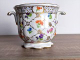 Cache pot, jardiniera din porțelan fin pictat manual, Royal Paris fait a la main