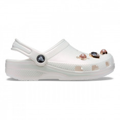 Saboti Crocs Classic Crystals Pearls Clog Kids Alb - White