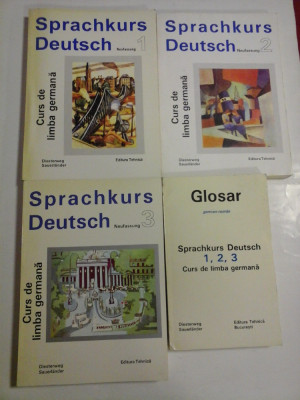 CURS DE LIMBA GERMANA Sprachkurs Deutsch 1; 2; 3 (Curs general Manual pentu adulti) * GLOSAR german-roman - U. Haussermann; G. Dietric foto