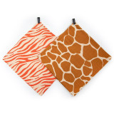 KLRK Home Wild Color Zebra&amp;Giraffe scutece textile 96x96 cm 2 buc