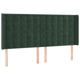 Cumpara ieftin Tablie pat cu aripioare verde inchis 163x16x118/128 cm catifea