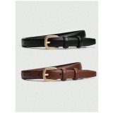 Cumpara ieftin Set 2 curele vinage - neagra+maro - 644733