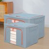 Cutie de Depozitare Pliabila, Flippy, 66 L, din Bumbac si In, 50x40x33 cm, Fereastra Frontala Transparenta, 2 Usi de Acces cu Fermoar Bidirectional, C