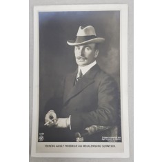 DUCELE ADOLF FRIEDRICH VON MECKLENBURG - SCHWERIN , CARTE POSTALA ILUSTRATA , MONOCROMA, NECIRCULATA , PERIOADA PRIMULUI RAZBOI MONDIAL