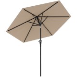 Outsunny Umbrelă de Grădină &Icirc;nclinabilă, pentru Terasă cu Deschidere cu Manivelă, Kaki, 2.3x2 m | Aosom Romania