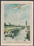 Raliul dintre avion si automobil - cartonas de colectie cu pagina I a ziarului Domenica del Coriere