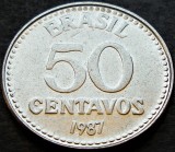 Moneda 50 CENTAVOS - BRAZILIA, anul 1987 * cod 160