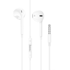 Casti clasice, In-Ear, comenzi si microfon pe fir, adaptor Jack 3.5mm, lungime 1.2m, Hoco, Albe, M101